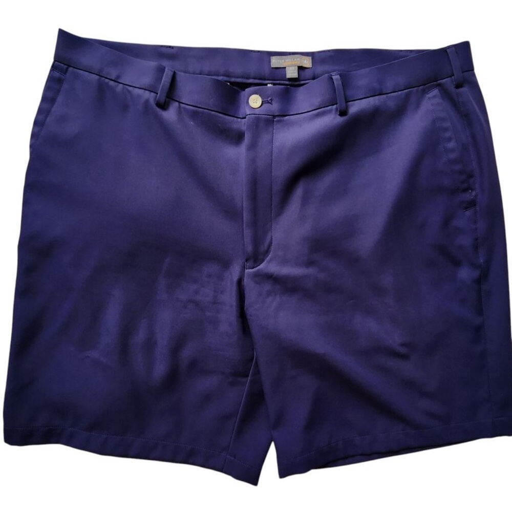 Peter Millar Crown Sport Performance Golf Shorts, size 40 Blue Salem Chino 8"